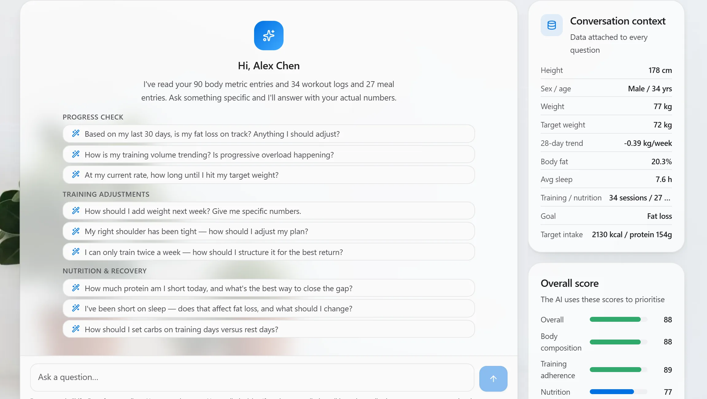 AI coach chat